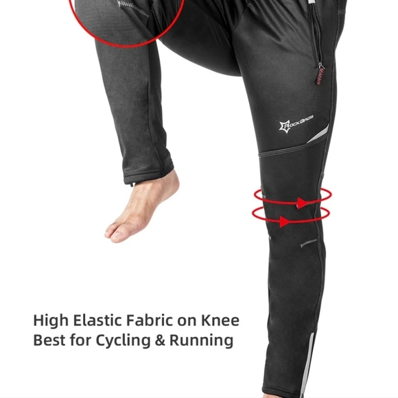 RockBros Windproof Thermal Fleece Winter Athletic Bike or Running Pants Size 2XL - Picture 5 of 7